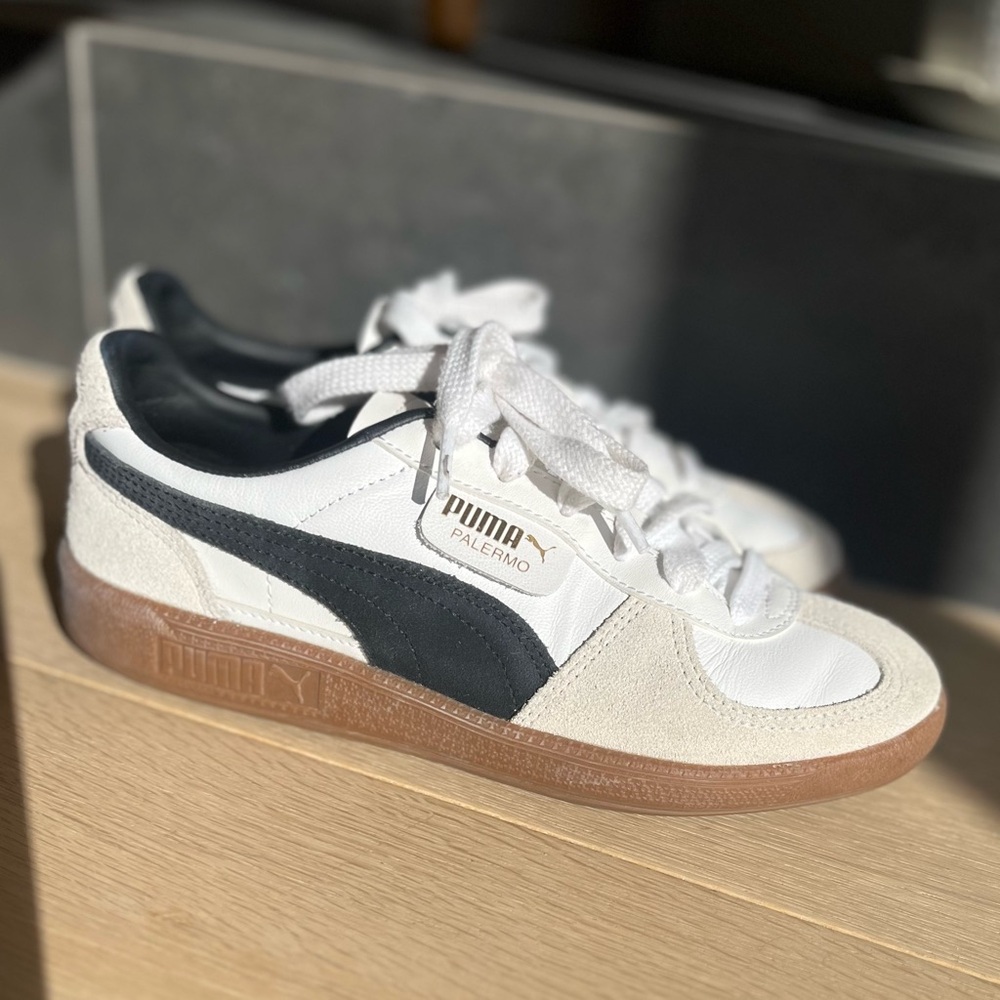 Puma Palermo Women’s White and Black Casual Sneakers - US Size 7.5